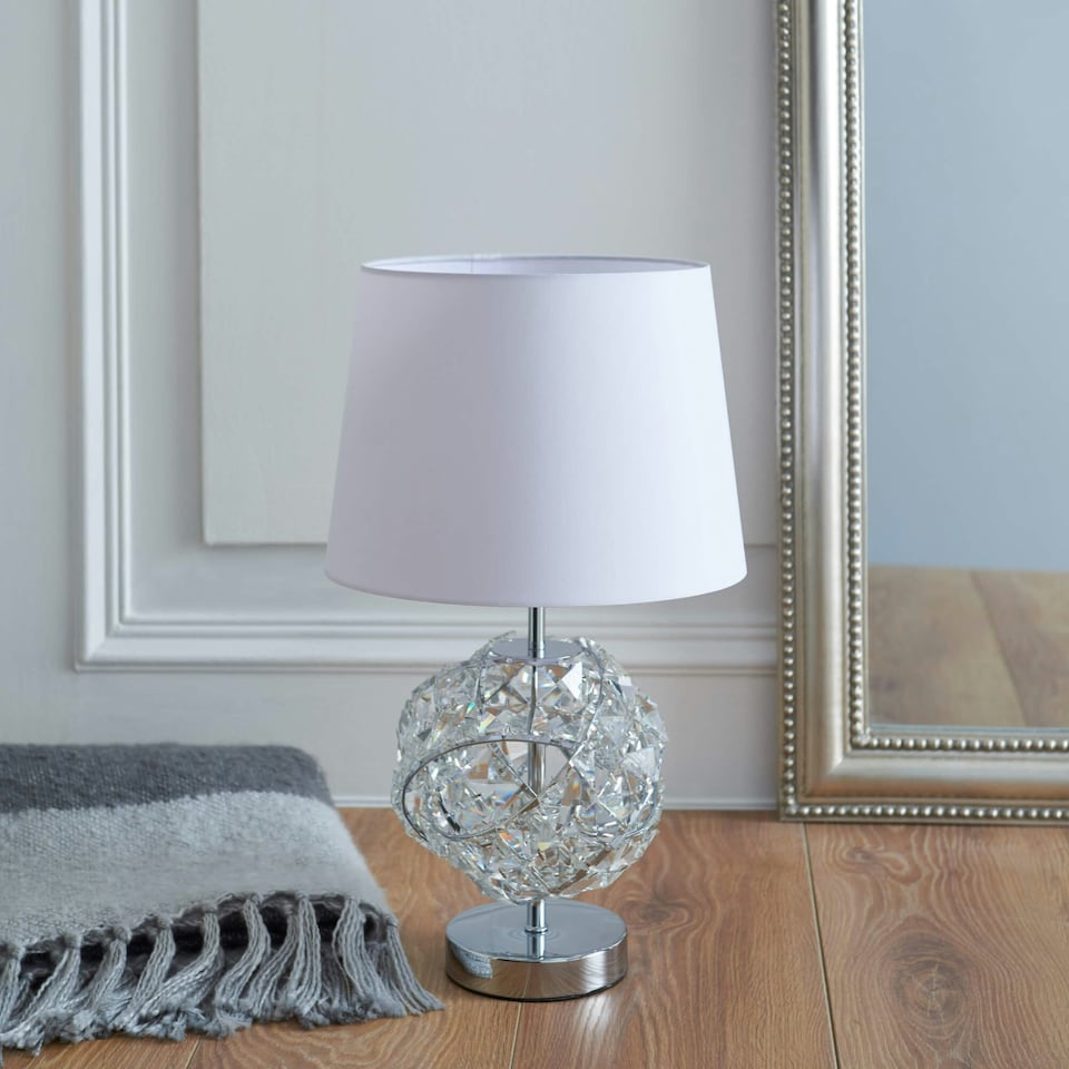 image 1 of Monaco Chrome and Glass Table Lamp
