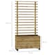 image 3 of Outsunny Garden Wooden Trellis Planter Box Raised Bed with 4 Wheels