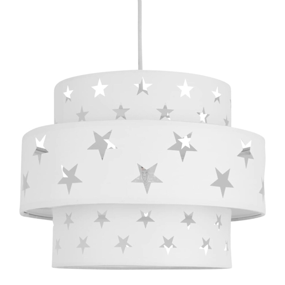 image 1 of First Choice Lighting Pair of White Star Two Tier Light Shades White