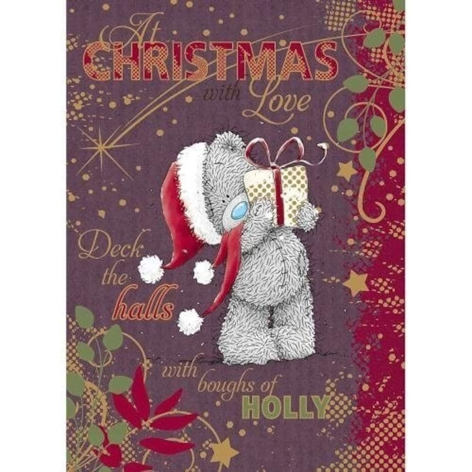 image 1 of Tatty Teddy Holding Present Me to You Bear Christmas Card