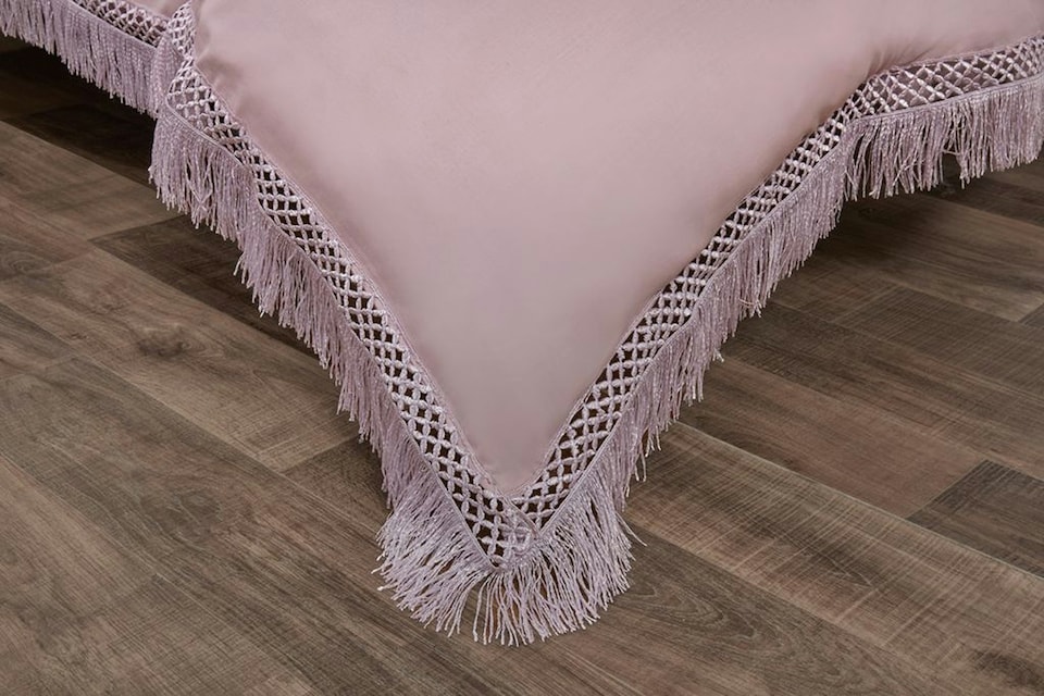 image 1 of Tia Trellis Polycotton Reversible Duvet Cover Set with Pillowcase | Pink | Super King | 1