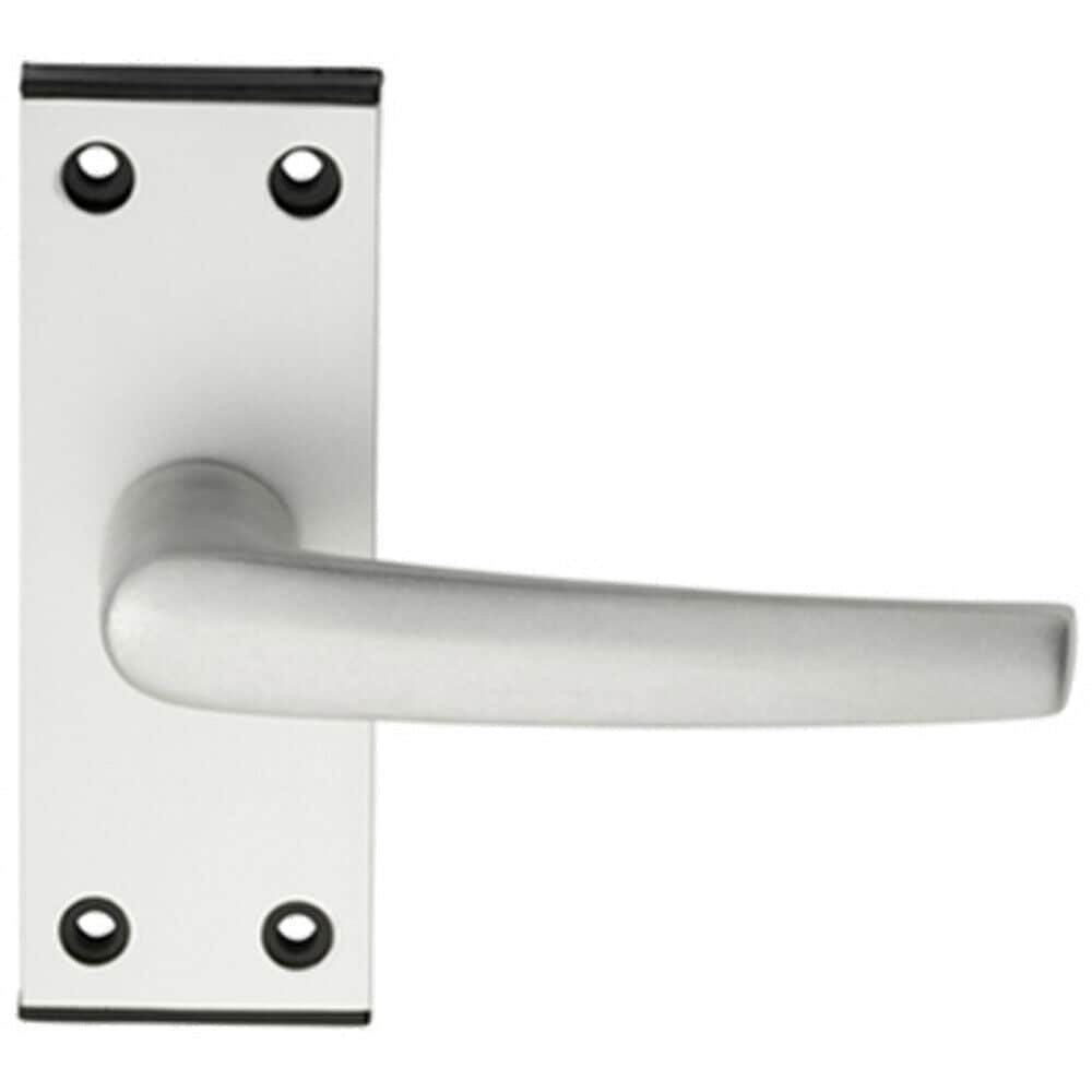 Loops PAIR Straight Lever on Latch Backplate Door Handle 102 x 38mm Satin Aluminium