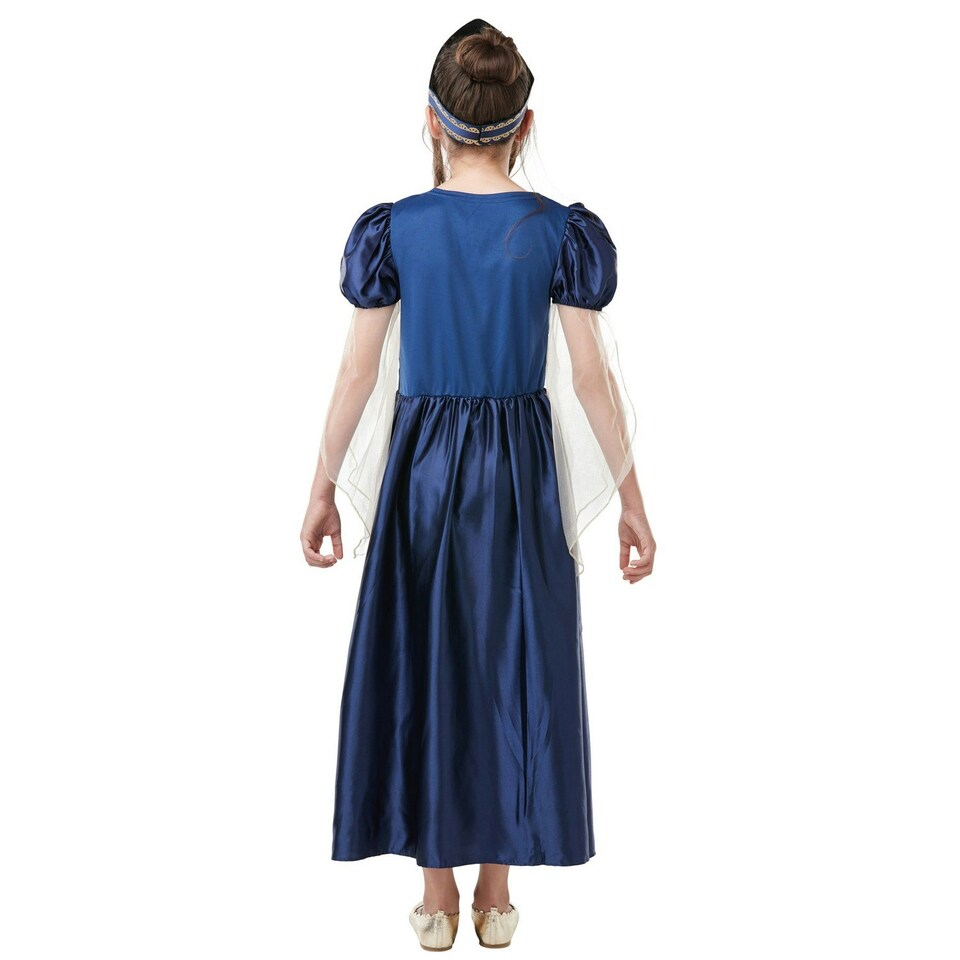 image 1 of Bristol Novelty Childrens/Kids Renaissance Princess Costume - Blue/Gold - 7-8 Years 7