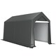 image 1 of Outsunny 2.1 x 3.6 (m) Garden Storage Tent, Portable Shed with Heavy Duty Galvanised Steel Frame, Ventilation Window, Rollup Zipper Door, for Bike, Motorbike, Garden Tools, Dark Grey | Grey | Dark Grey | 1