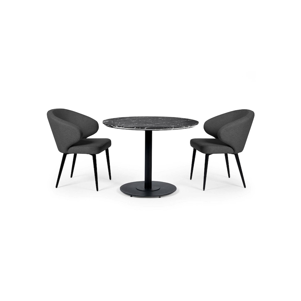 image 1 of Luca 80cm Round Dining Table Black