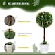 image 4 of HOMCOM Set of 2 Potted Artificial Plants Ball Tree with Flowers, Pink