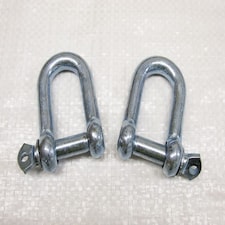 Dee Shackle Screw Pin Galvanised 25MM X2 (Commercial Chain Connector Caravan Tether)