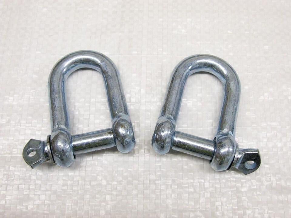 Dee Shackle Screw Pin Galvanised 25MM X2 (Commercial Chain Connector Caravan Tether)