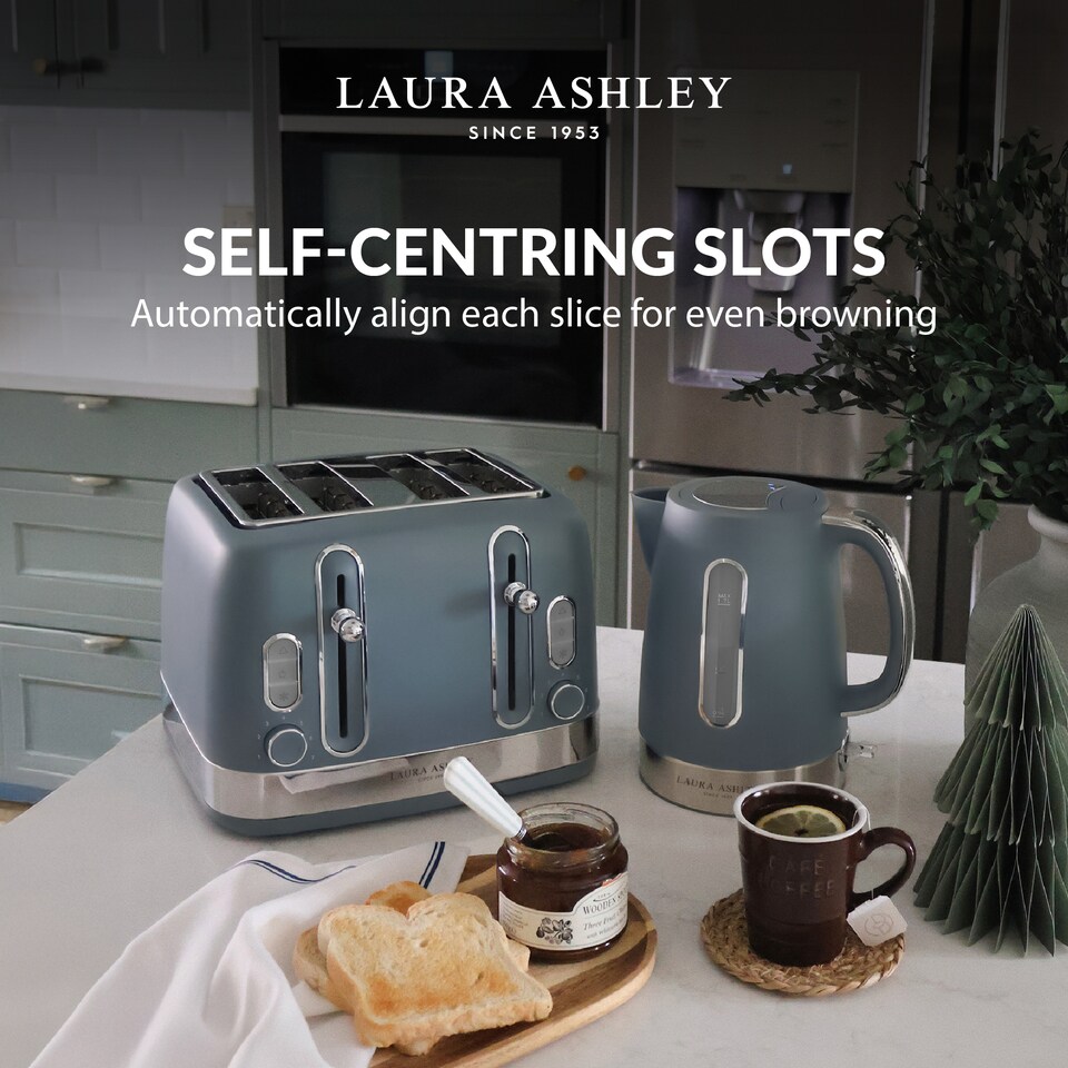 image 1 of Laura Ashley - Dark Slate 4 Slice Toaster - 7 Browning Levels - 1850W