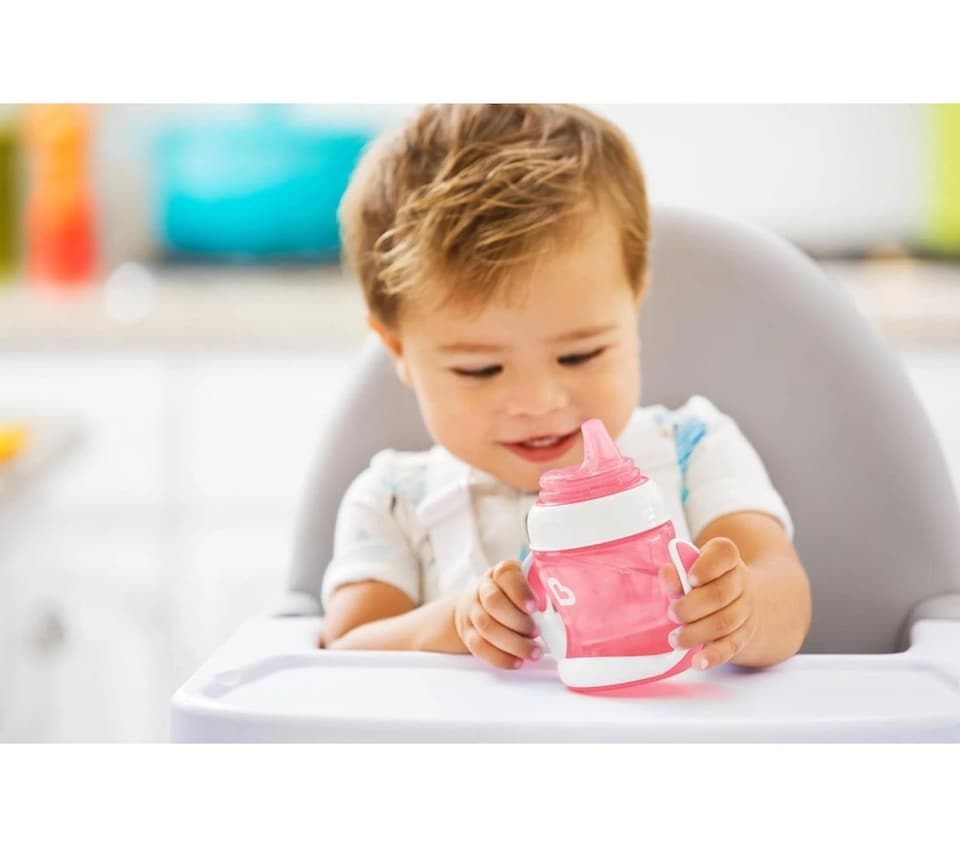 image 1 of Munchkin Baby Drinking Drink Trainer Gentle Transition Cup 125ml Pink 4m+