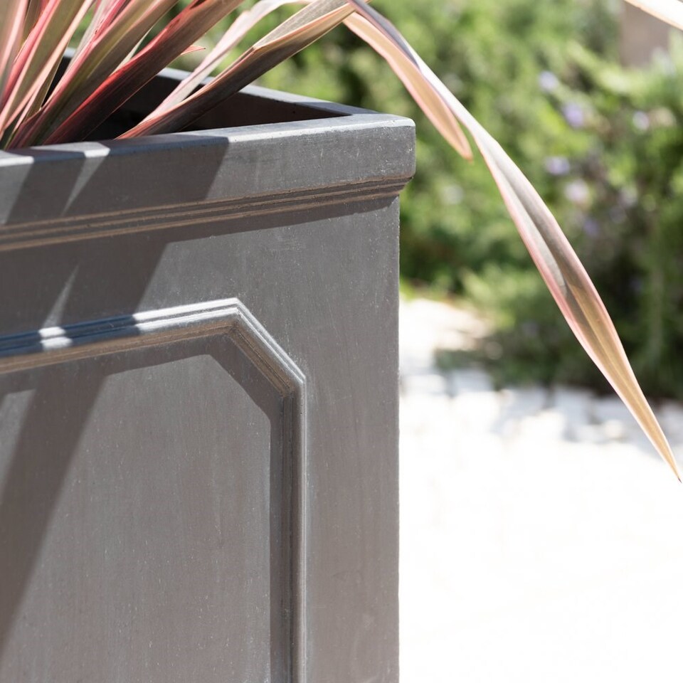 image 1 of Primrose Fibrecotta Buckingham Lead Effect Framed Cube Planter H45cm