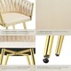 image 5 of Dining Chair Astano - padded, velvet, knot design, continuous backrest | Cream | sand-colored/gold | One Size | 6
