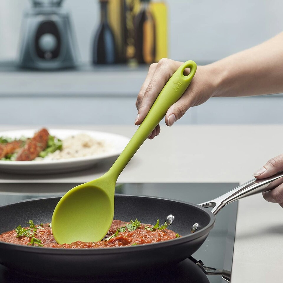 image 1 of Zeal Silicone Cooking Spoon, 28cm, Lime Green