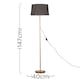image 3 of ValueLights Charlie Copper Floor Lamp Grey Doretta Shade 