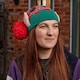 image 2 of Luxury Red and Green Cotton Christmas Beanie Elf Hat