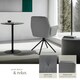image 4 of Swivel Chair Lenia - upholstered, padded, 56.5 x 54 x 86 cm - Set of 4 Grey | Velvet Look Anthracite/Black
