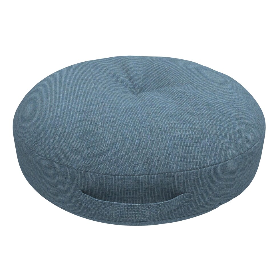 image 1 of Covers&All Sunbrella Round Seat Cushion with Handle, Plush Outdoor Pillows and Chair Cushions, 24 x 5, Spectrum Denim
