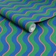 image 3 of Envy Making Waves Neon Nights Blue Stripe Wallpaper Green | Green