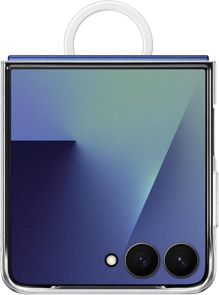 image 1 of Samsung Galaxy Z Flip 7 6.9 Clear Case with Ring - EF-QF766CTEGWW