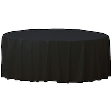 Amscan Round Plastic Party Tablecover - Black - One Size