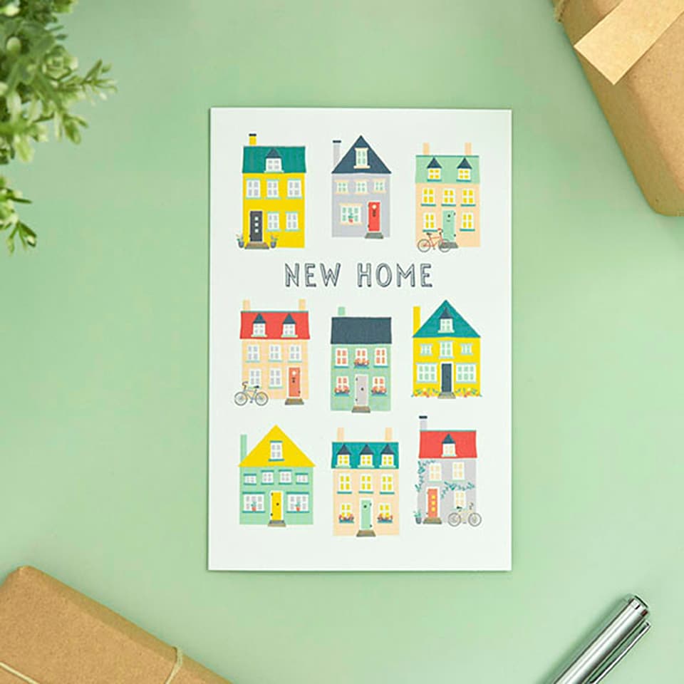 image 1 of New Home Card - Colourful Houses