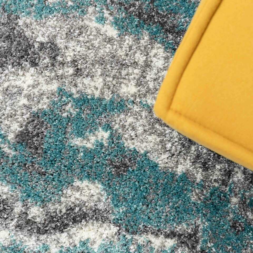 image 1 of KUKOON Light Blue Mottled Shaggy Living Room Area Rug 200cm x 290cm Blue