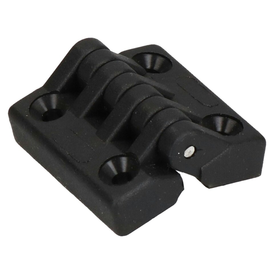 image 1 of 4 Pack Black Polyamide Hinge Reinforced Plastic 39x39mm Italian Made Industrial Black