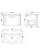 image 8 of Balterley Partial Fluted 1 Drawer Wall Hung Vanity Unit with Curved Ceramic Basin | Blue | Satin Blue