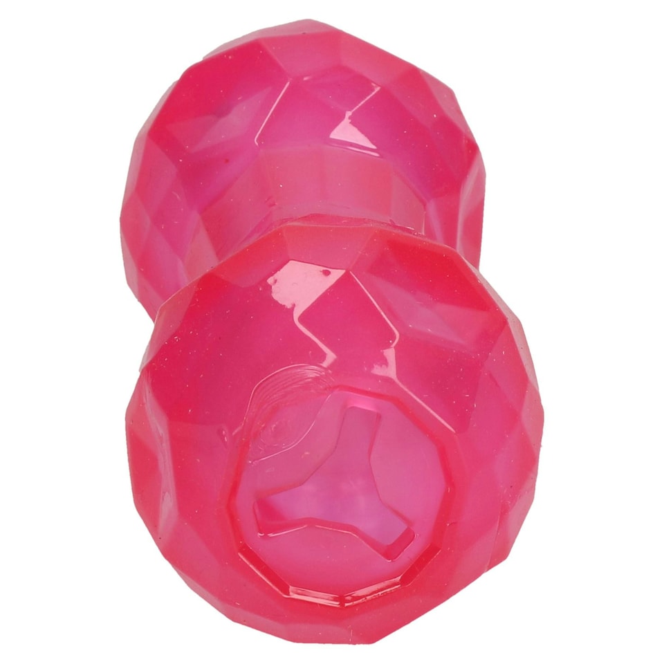 image 1 of Pink Biosafe Puppy Treat Dispenser Dumbbell Dog Puppy Toy