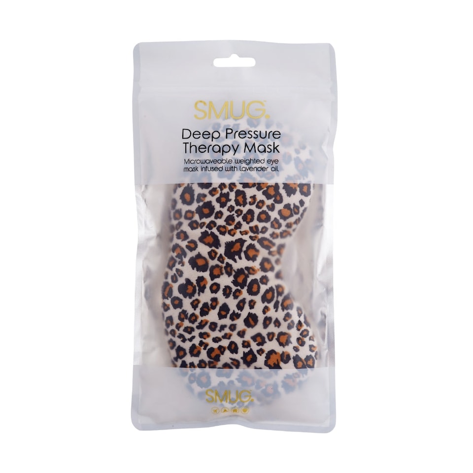 image 1 of SMUG Lavender Deep Pressure Therapy Eye Mask - Leopard Print