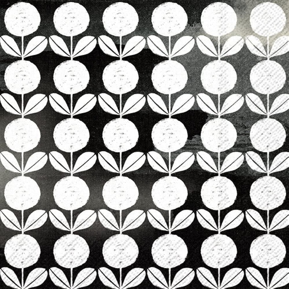IHR Lunch Napkins All About Black And White 1 Bl 33cm 3ply 20 Pack