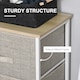 image 4 of HOMCOM Vertical 3-Tier Linen Drawer Cabinet Organizer Storage Dresser Tower with Metal Frame Adjustable Feet for Living Room, Bathroom, Kitchen, White, Oak and Light Grey