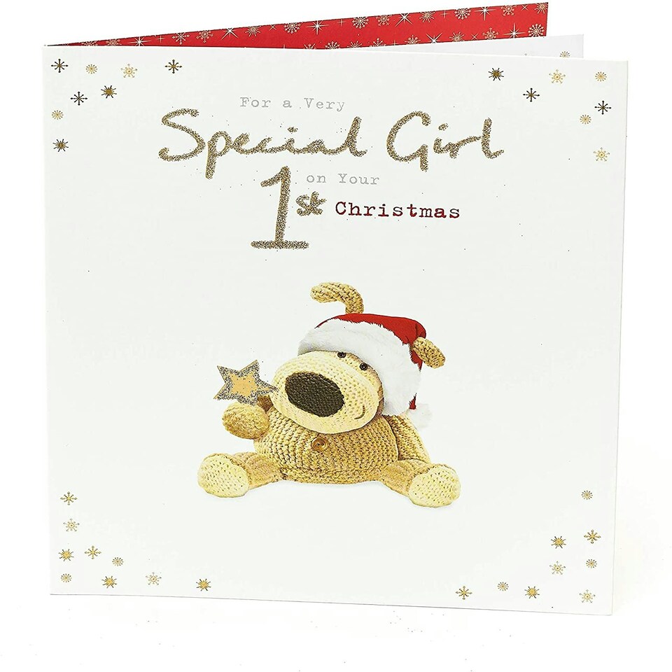 image 1 of Boofle Celebrate 1st Christmas Card for Baby Girl