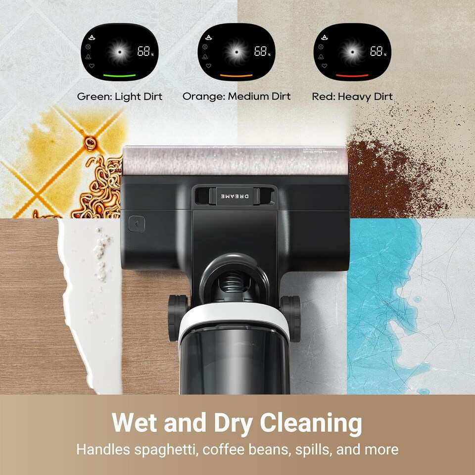 image 1 of Dreame H14 Pro Wet & Dry Vacuum, Dual Edge Rotating Brush, 18kPa Suction,180 Degree Lie-Flat, Brush Care, 5min Drying Control
