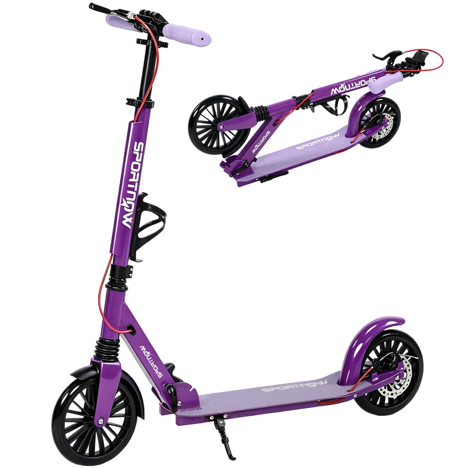 image 1 of SPORTNOW Foldable Kick Scooter with Height Adjustable Handlebar, Adult Scooters