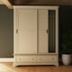 image 3 of Faire 150cm Sliding Combination Wardrobe in Putty with Oak Top Grey