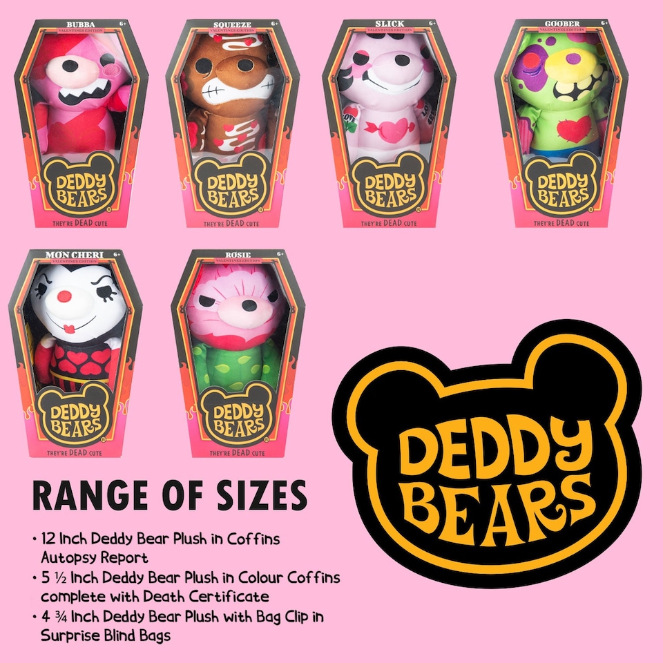 image 1 of PMS Deddy Bears Slick Soft Toy with Coffin 30cm x 12.8cm Multicolour
