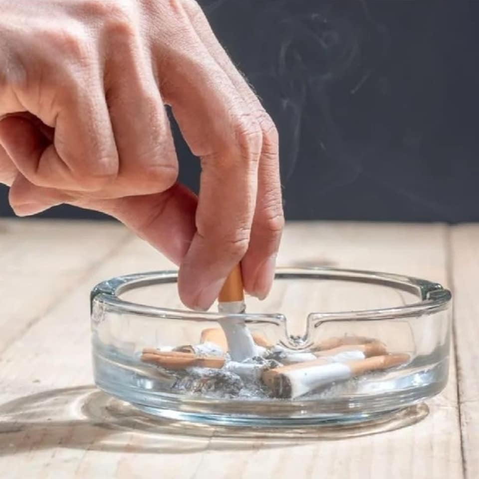 image 1 of Round Glass Classic Ashtray 10.2cm Round for Cigarettes Indoor Outdoor | Clear | Set of 2