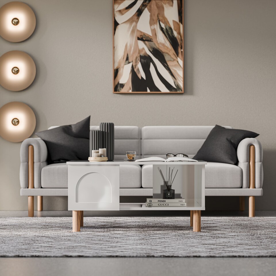 image 1 of Bohem Coffee Table W 90 cm x L 60 cm x D 46 cm | White | 1