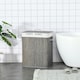 image 2 of HOMCOM 2 Section Collapsible Laundry Hamper Lid Removable Lining, Grey
