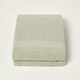 image 1 of Homescapes Kashi Sage Green Cotton Throw with Tassels - 255 x 360 cm | Green | 1