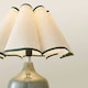 image 4 of ValueLights Jamie Green Ceramic Table Lamp with Green Scallop Tapered Shade | Green