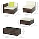 image 5 of 5pc Outsunny Rattan Garden Sofa Set With Coffee Table - Brown