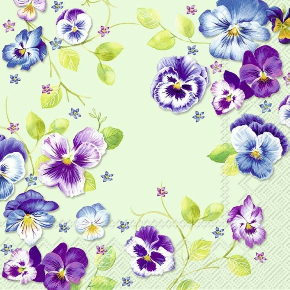 IHR Lunch Napkins Paula Light Green 33cm 3ply 20 Pack