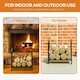 image 8 of Outsunny Firewood Log Holder Wood Storage Rack w/ Handles Outdoor Indoor, Black