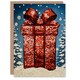 image 1 of Sequin Wrapped Gift Present Winter Snowflakes For Her Woman Christmas Card