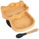 image 1 of Tiny Dining Bamboo Llama Baby Weaning Plate & Fork Set - Black