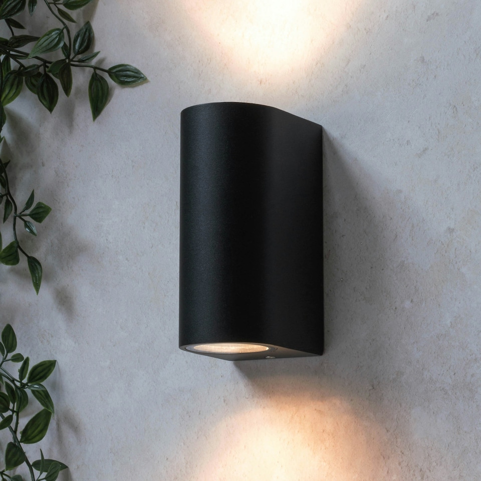 image 1 of BHS Smithe Outdoor Up and Down Wall Light, Black