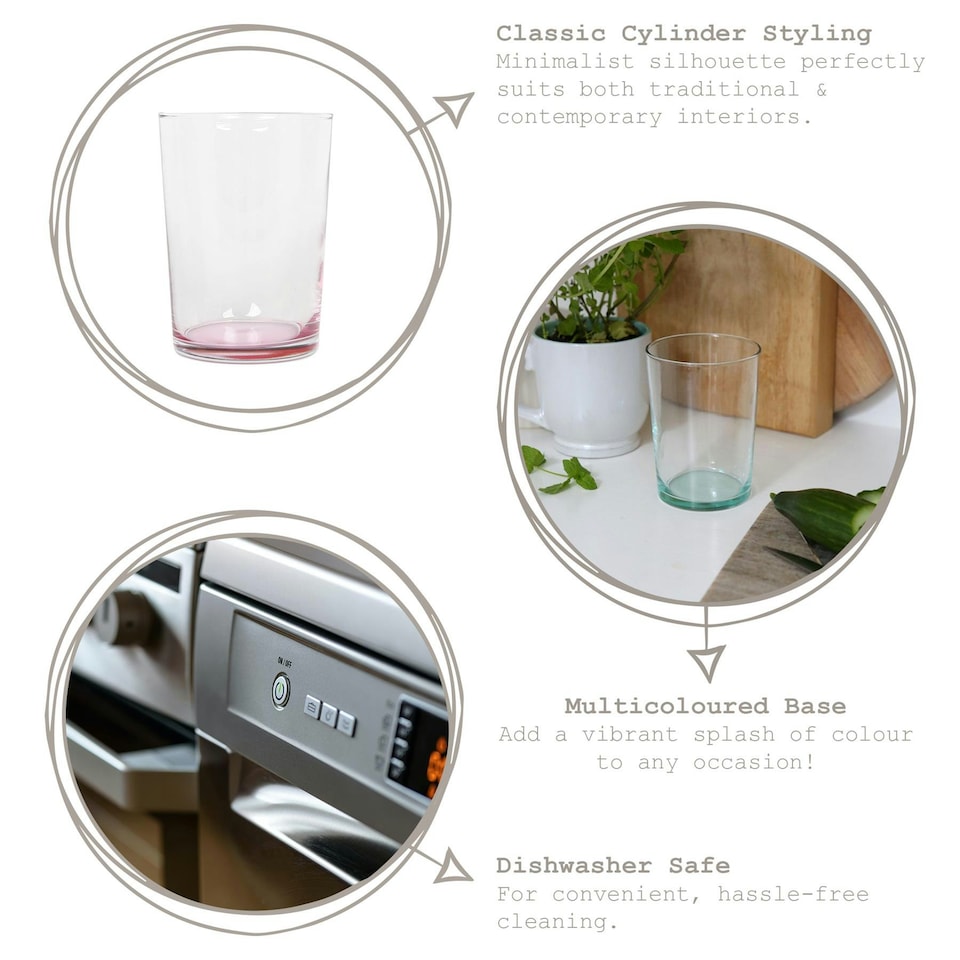 image 1 of LAV Bodega Highball Glasses - 520ml - Colour Base - Pack of 6 Multi