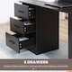image 5 of HOMCOM Computer Desk, Writing Table, PC Workstation with 3 Storage Shelves and Drawers, Black Handle, for Home Office, Black